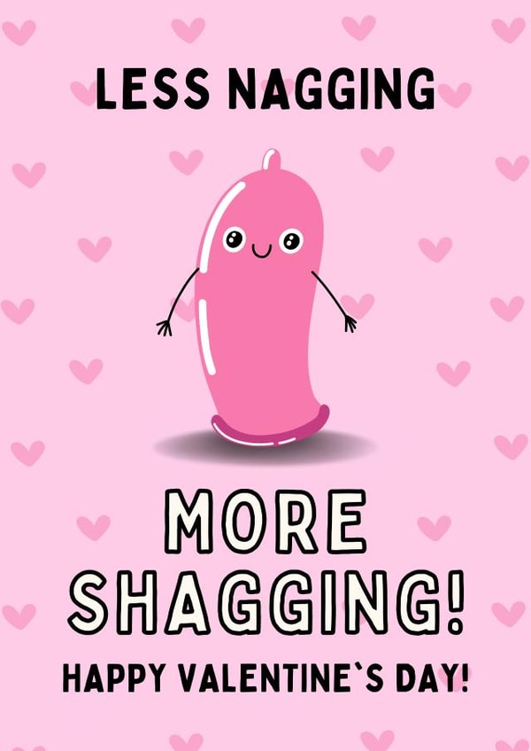 Funny Rude Valentine's Card - Less Nagging More Shagging! Boyfriend, Girlfriend created by Gobbygifts