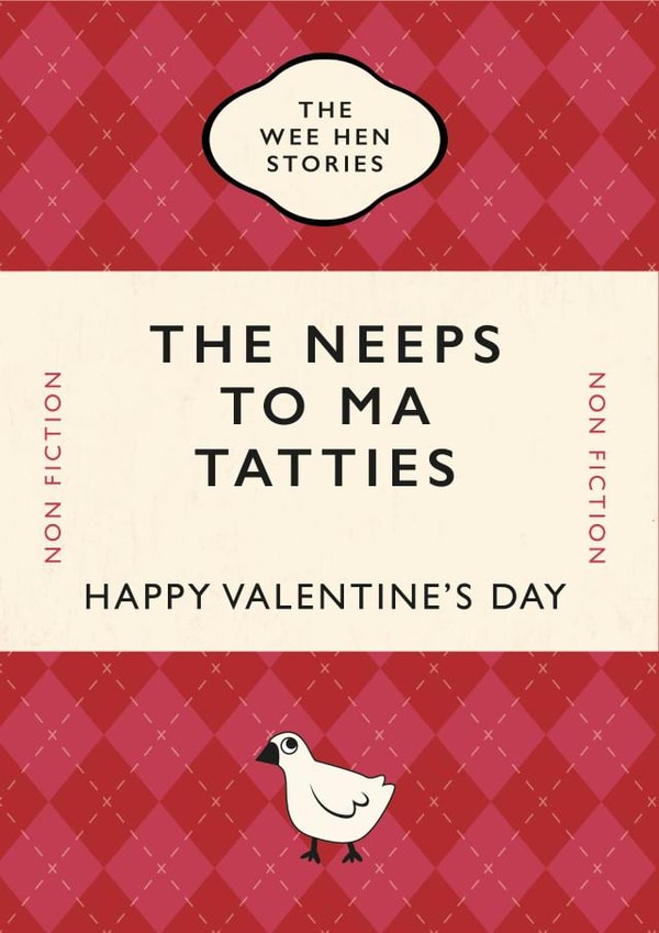 The Neeps To Ma Tatties Valentine’s Card – Scottish – Tartan – love – hen – book created by Yay Days