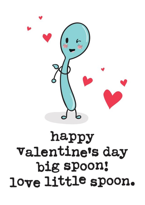 Big Spoon Little Spoon Cute Valentine's Day Card created by Mrs Best Paper Co.
