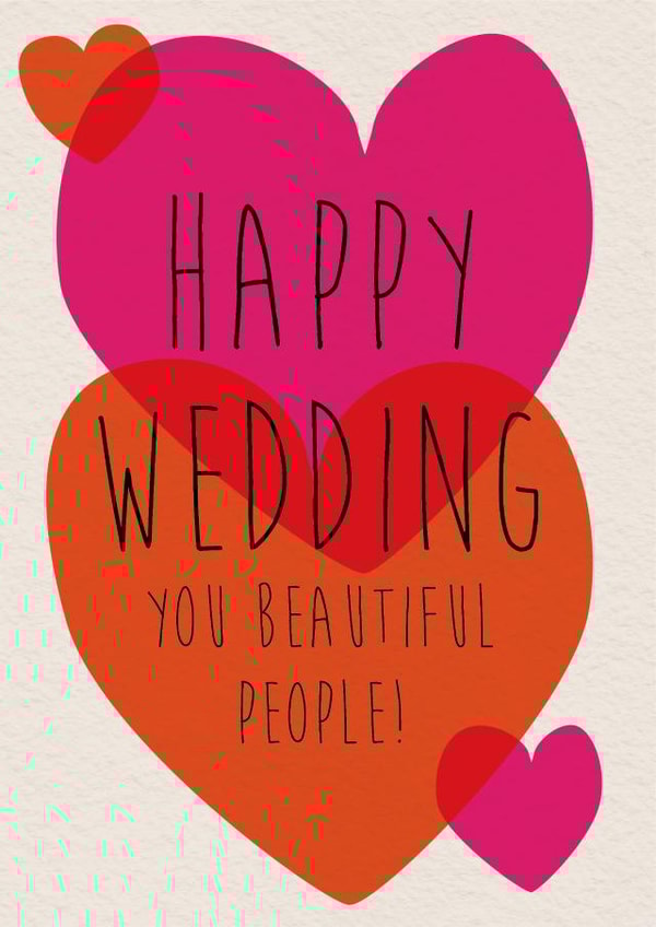Inclusive wedding heart card for the people you love who are in love - LGBTQIA created by LJRanson Design