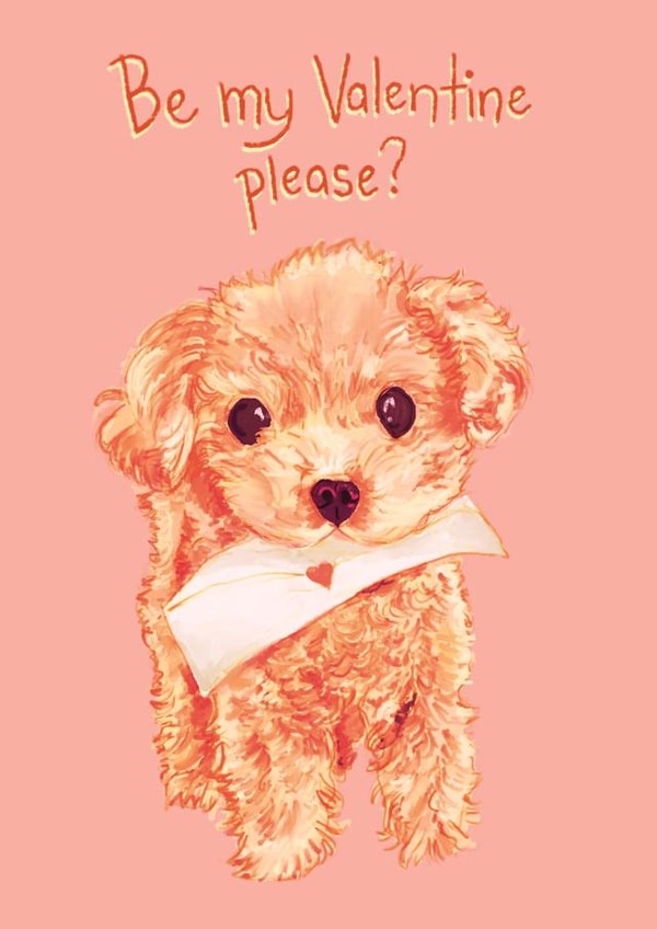 Cute Valentine Poodle Card for Significant Other created by Cocoapey