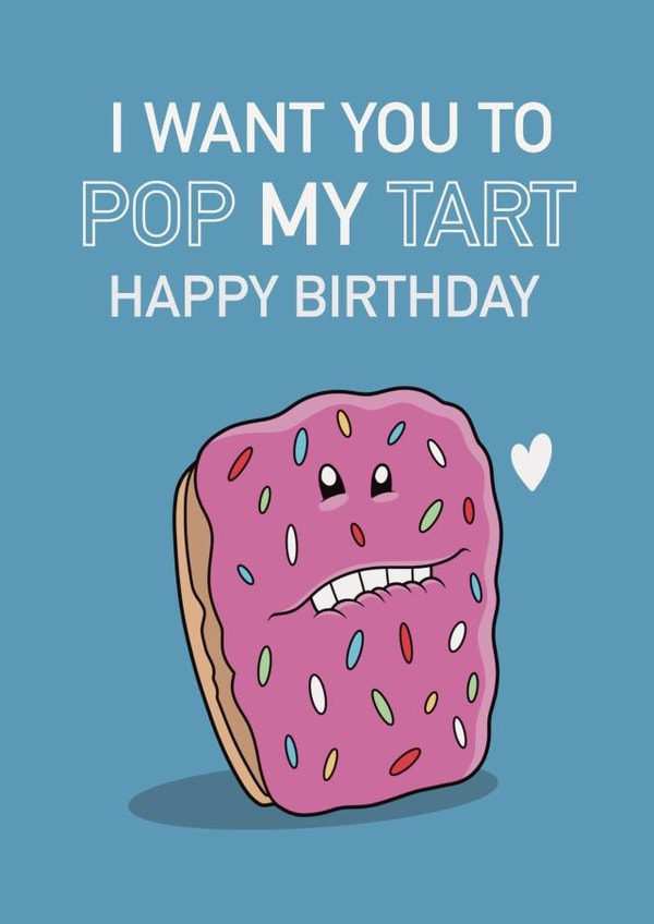 Funny Pop Tart Happy Birthday Card Perfect For Any Foodie created by Tommy Blue Illustration