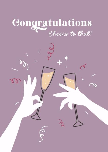 Congratulations Card with a Champagne Toast! | thortful