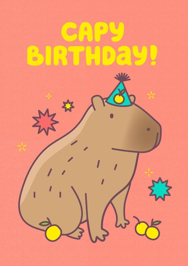 Capy Birthday Capybara Card created by Tiny Bee Cards