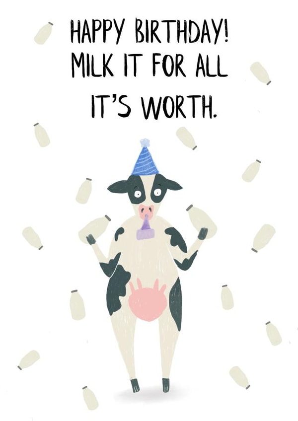 Help them Milk their birthday for all its worth with this punny birthday card! created by Laura Sadler