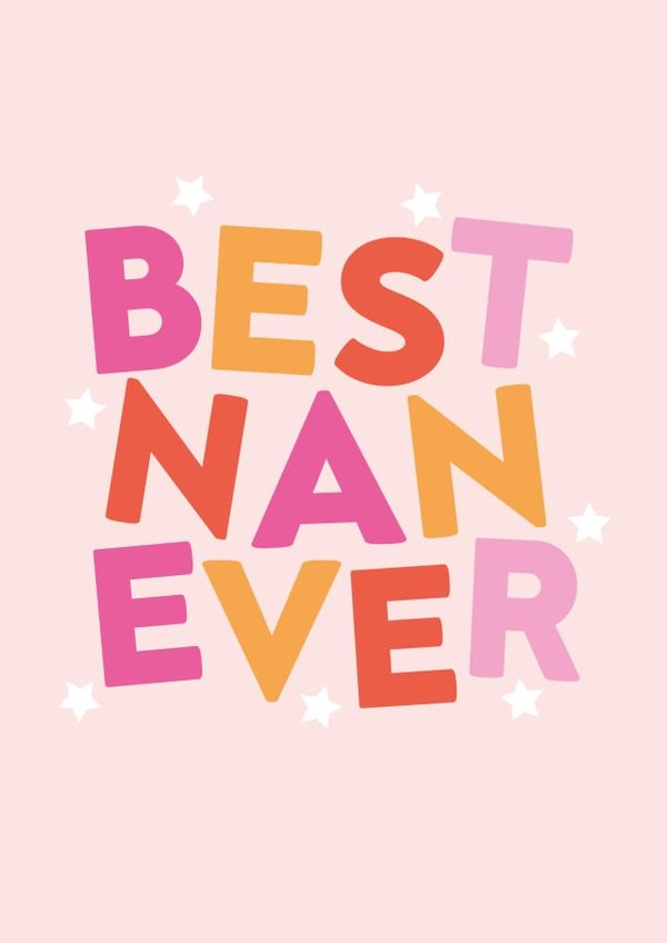 Cute Birthday/Mother's Day Card - Best Nan Ever created by Seabird Studio