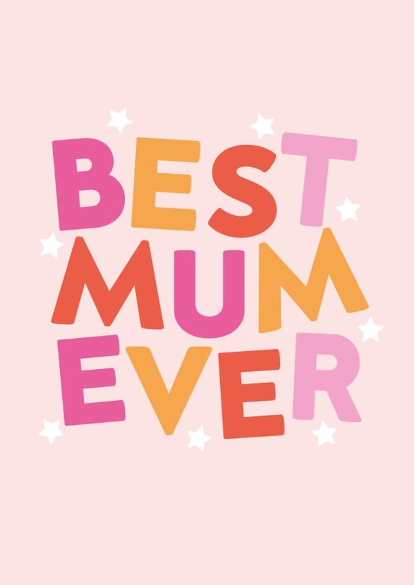 Cute Birthday/Mother's Day Card - Best Mum Ever created by Seabird Studio