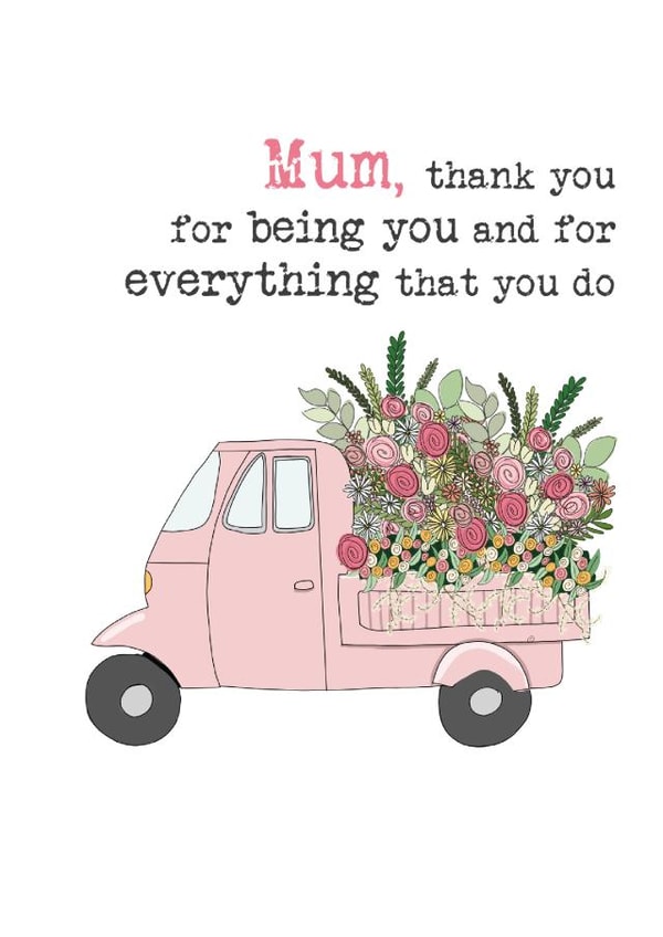 Pretty Mother's Day/Birthday Card - Van - Floral/Flowers created by Dandelion Stationery