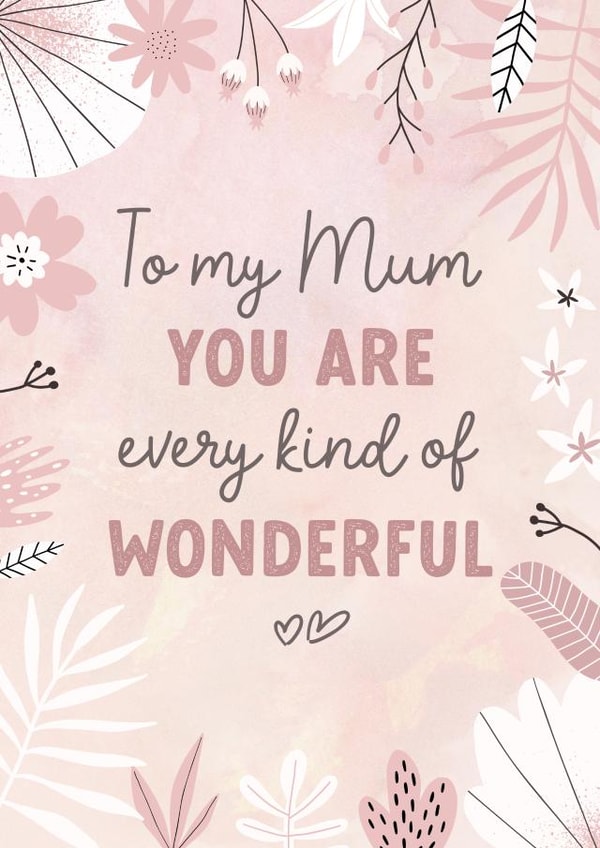 Cute Mother's Day Card - Mum - Every Kind of Wonderful created by Evie Garnett Designs