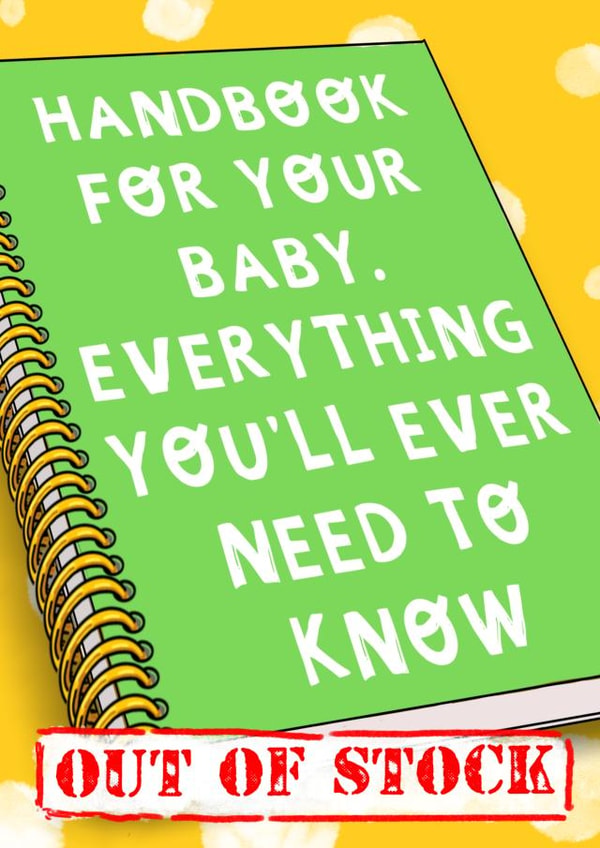 Cheeky New Baby Card - Handbook - Out of Stock created by Rosie Johnson Illustrates