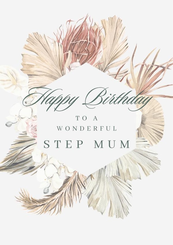 Pretty, classic, cute Birthday card for your wonderful Step Mum. created by Lauren Rees