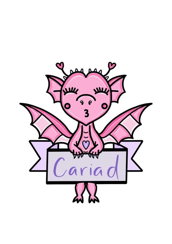 Super cute Welsh language card, perfect for celebrating St. Dwynwen’s Day. created by Paperleaf Studios