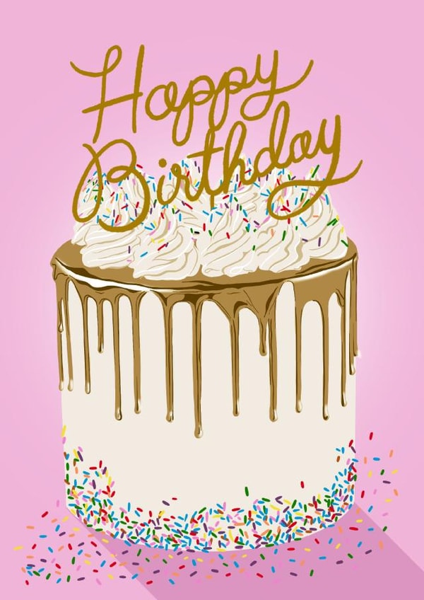 Cute Birthday Cake Card with Cake Topper created by Paper Wishes Co