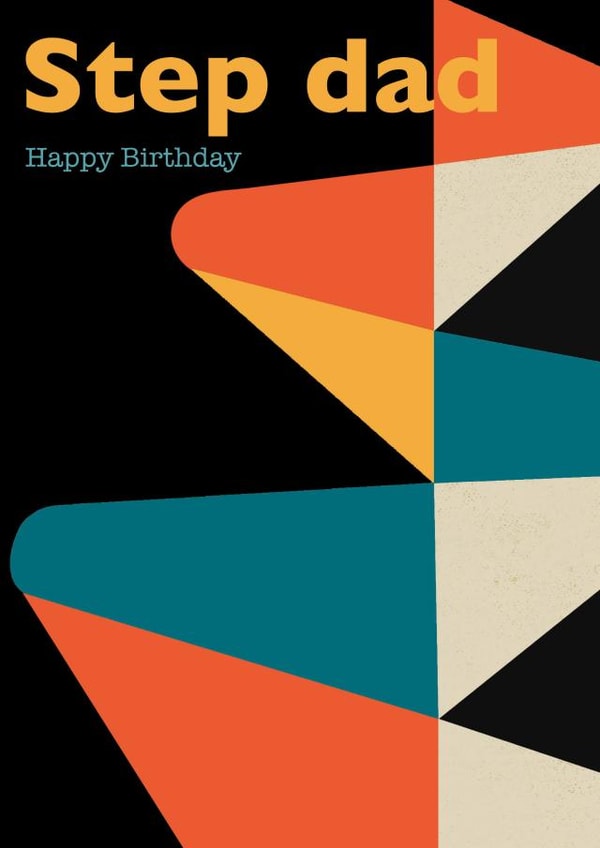 cool retro style birthday Stepdad birthday card created by Rocket68