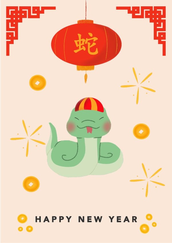 Chinese New Year | 2025 | Snake Greetings Card created by @TheGrafixCat