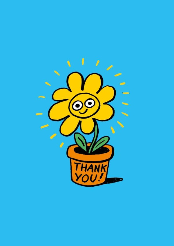 Cute Thank You Card for Friend or Relative - Sunflower - Thank You! created by Cardinky