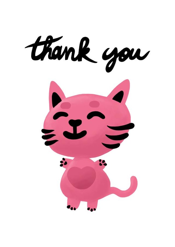 Cute thank you message for a significant other who enjoy cats company created by Julien Decaudin