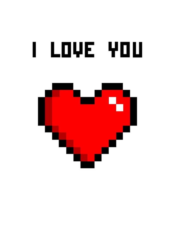Cute retro pixel art card for the special gamer in your life created by Dan Likes to Draw