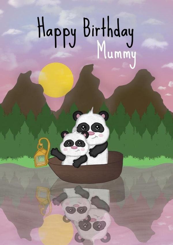 Cute Birthday Card - Daytime - Panda - Mummy created by @Cupsie's Creations