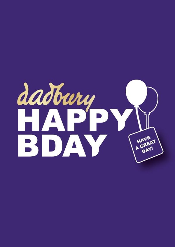 Dad Birthday Card - Dadbury - Cadbury - Chocolate created by Cards from Designers