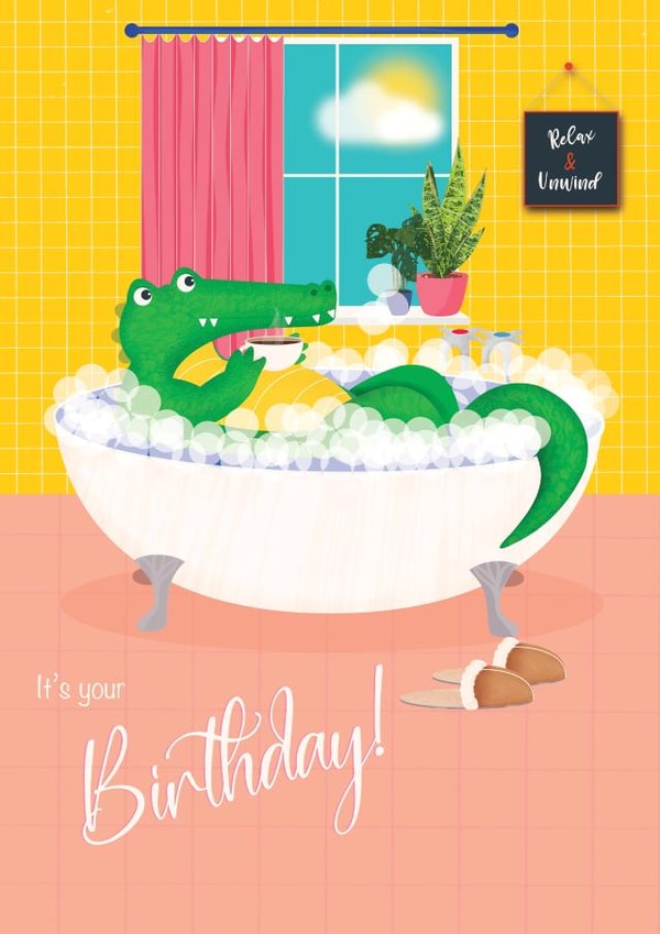 It's your Birthday Crocodile Greeting Card created by Kelly Ronan Designs
