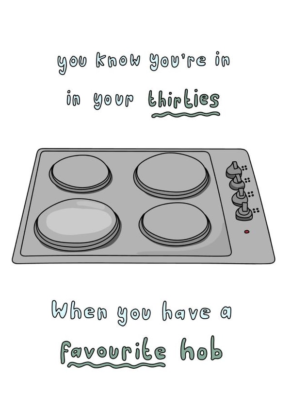 Funny birthday card for a friend in their thirties created by The Secret Sausage 