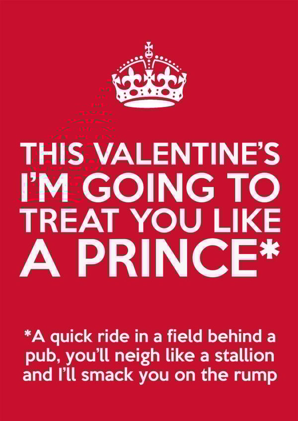 Prince Harry | Funny | Naughty Valentine's Card | Virginity Revelations created by Pottsy Prints