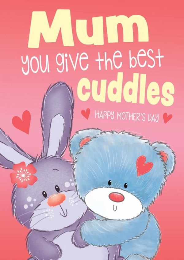 Cute Mother's Day Card - Mum gives the best Cuddles created by Trudles Doodles Handmade
