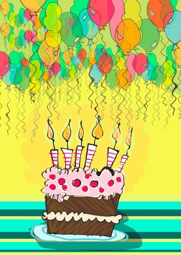 Cute Birthday card for any age created by Higgledy Ink Illustration