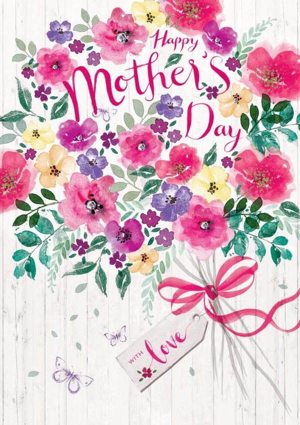 Traditional floral Mother's Day card - Classic Pretty bunch of flowers - Mum, created by Di Brookes Design