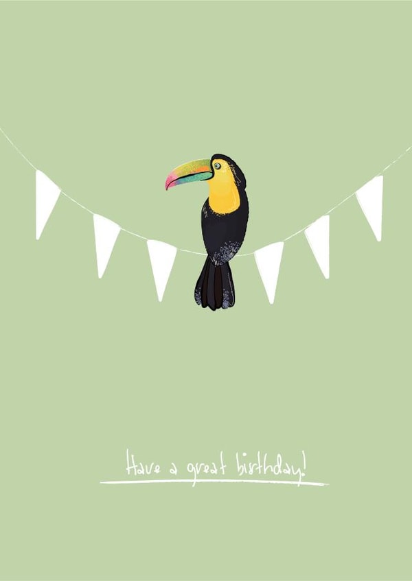 Sweet Birthday Card For Friends/Family - Toucan Bunting - Have a great birthday created by Heather Marshall