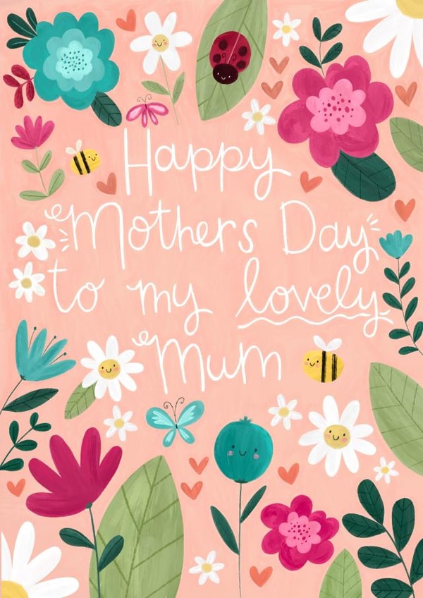 Cute Mothers Day Card - Lovely Mum - Floral created by Becky Down
