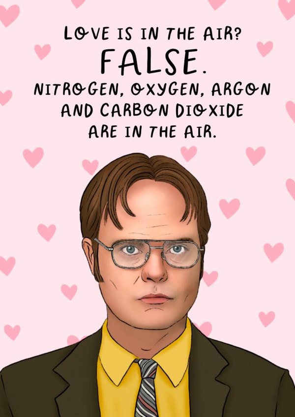 Dwight schrute - the office- Valentine’s Day card created by Swish & Scribble