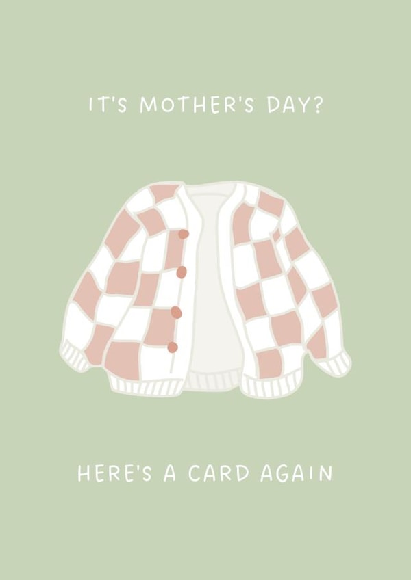 Cute Mother's Day Card For Mum - Cardigan - Here's A Card Again created by Sundiva Designs