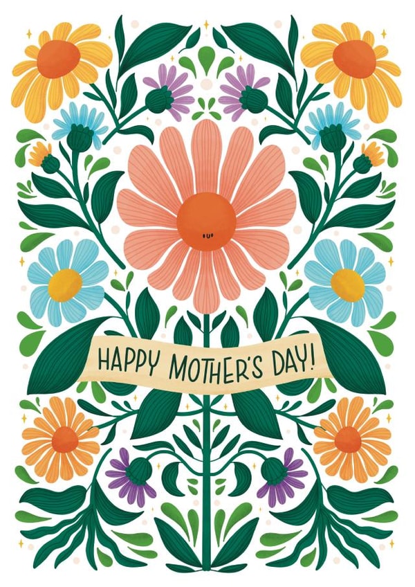 Cute Mother's Day Card - Floral - Flowers created by Jess Bright Design