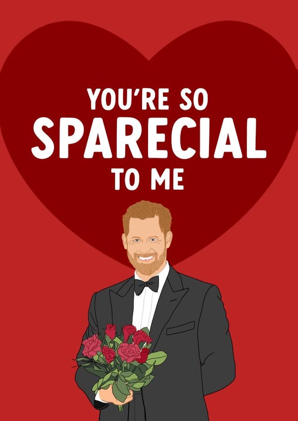 Funny Prince Harry Valentines Card - Spare-cial To Me created by The Cake Thief