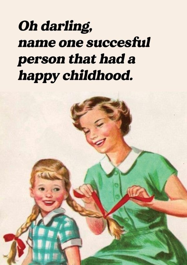 Funny Mother's Day Card - Happy Childhood - Retro - Vintage created by Phaedra Peer