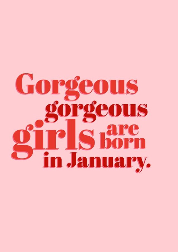 Classic Birthday Card - January - Gorgeous Girls created by @EmilySwallow