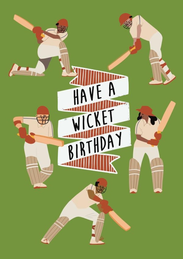 Retro Cricket Birthday Card created by Vallely Studios