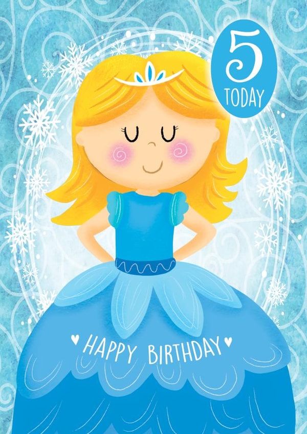 Cute Birthday Card - Ice Princess - 5 created by Trudles Doodles Handmade