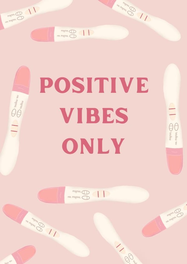 IVF IUI Fertility Card - Good Luck - Positive Vibes Only created by Kiera Hart