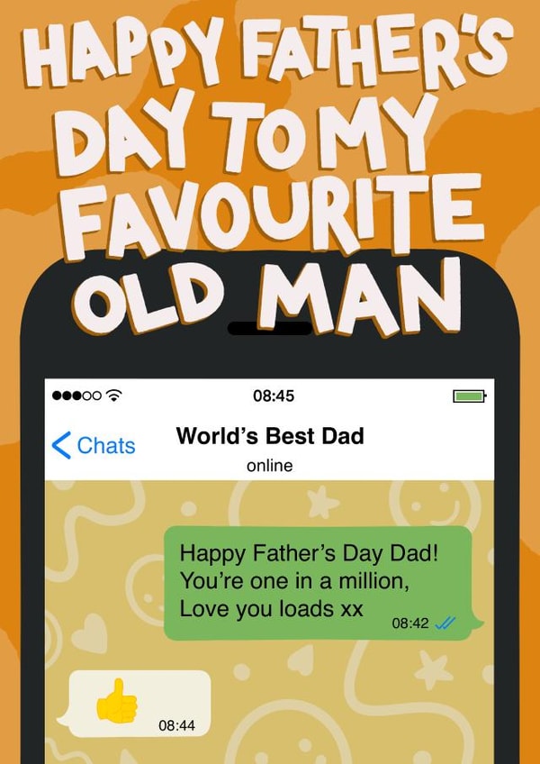 World’s Best Dad - Worlds worst texter - Father’s Day Card - Thumbs Up Emoji created by Hey Cutie