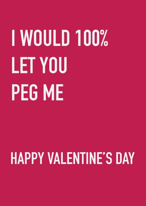 Cheeky Valentine’s Day Card for Wife or Girlfriend - Peg Me - Happy Valentine created by DC Cards