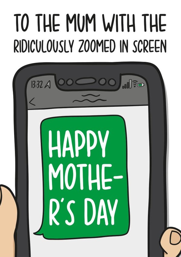 Humorous Mothers Day Card | Zoomed In Phone Card created by TeePee Creations