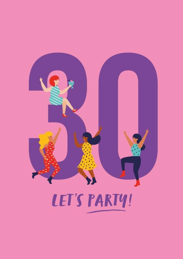 Fun 30th Birthday Card for your friend who loves to party! created by Sharon Armstrong Creative