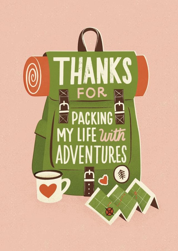 Fun Valentines or Anniversary Card for Significant Other - Adventure Backpack created by Bird & Co Studio