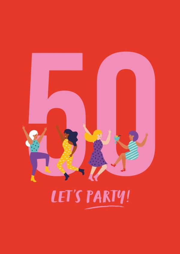 Fun 50th Birthday Card - Let's Party created by Sharon Armstrong Creative