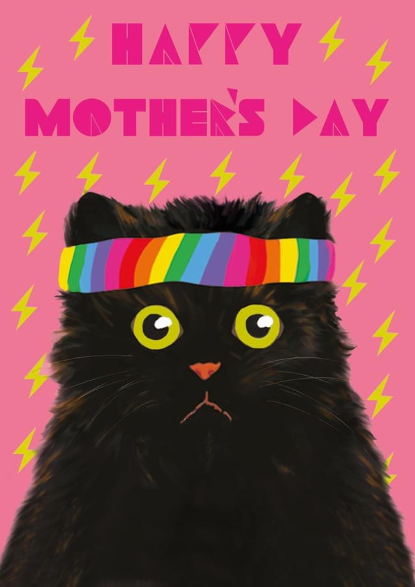 Rainbow Cat Mother's Day Card for sporty mums who love the gym! created by @ChildstarSamantha