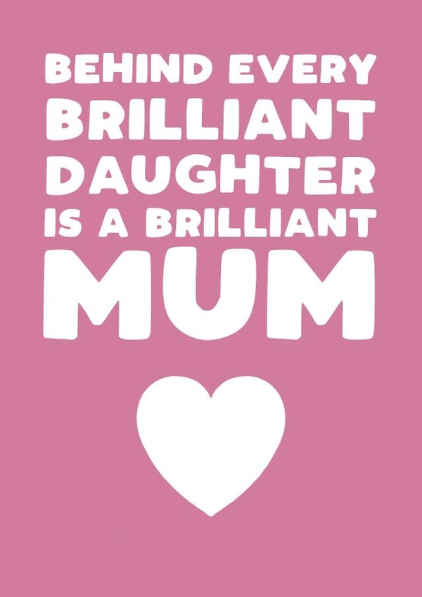 Cute Mother's Day card - brilliant Mum - Brilliant daughter created by Pickled Prints