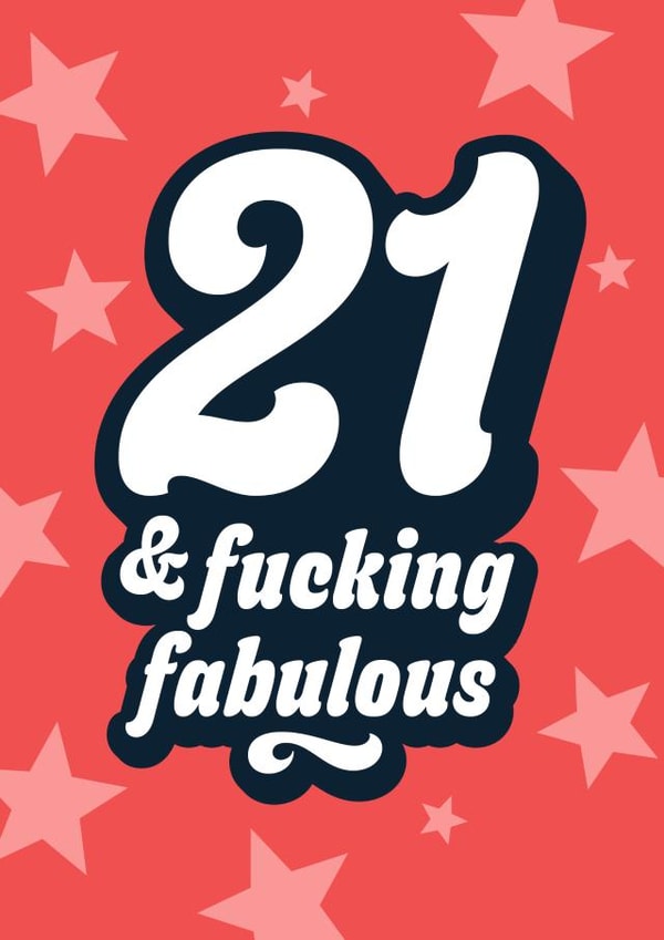 21st birthday card - fucking fabulous created by Blush & Blossom 